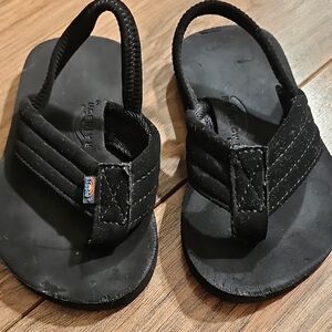 Rainbow Kids Black Flip Flops